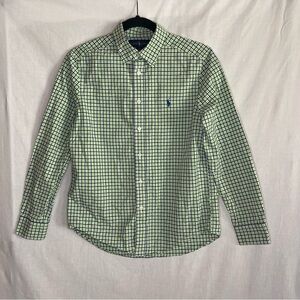 Ralph Lauren Boys Square Button down Long Sleeve Shirt, Size Large (14-16)
